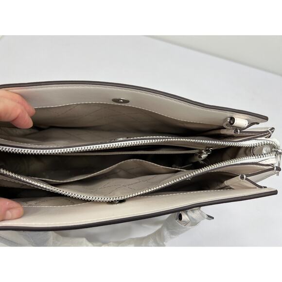 NEW MICHAEL KORS HOPE Handbag Women Large Satchel Purse 35T0SWXS3L OPTIC WHITE - Picture 10 of 16